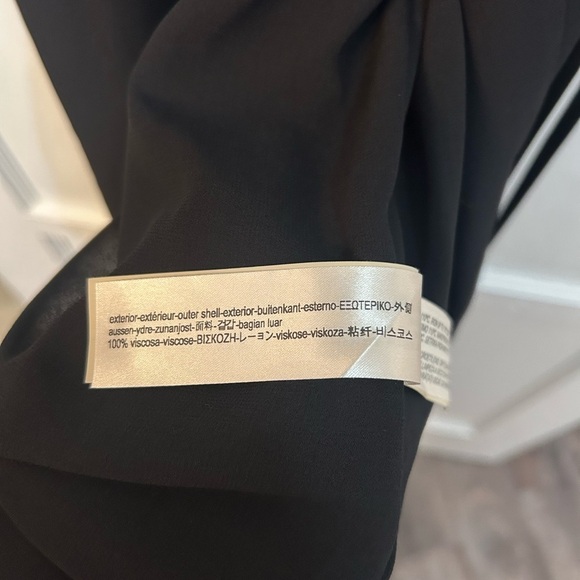 Massimo Dutti Black Wrap Tie Dress Size 6 - Picture 6 of 7